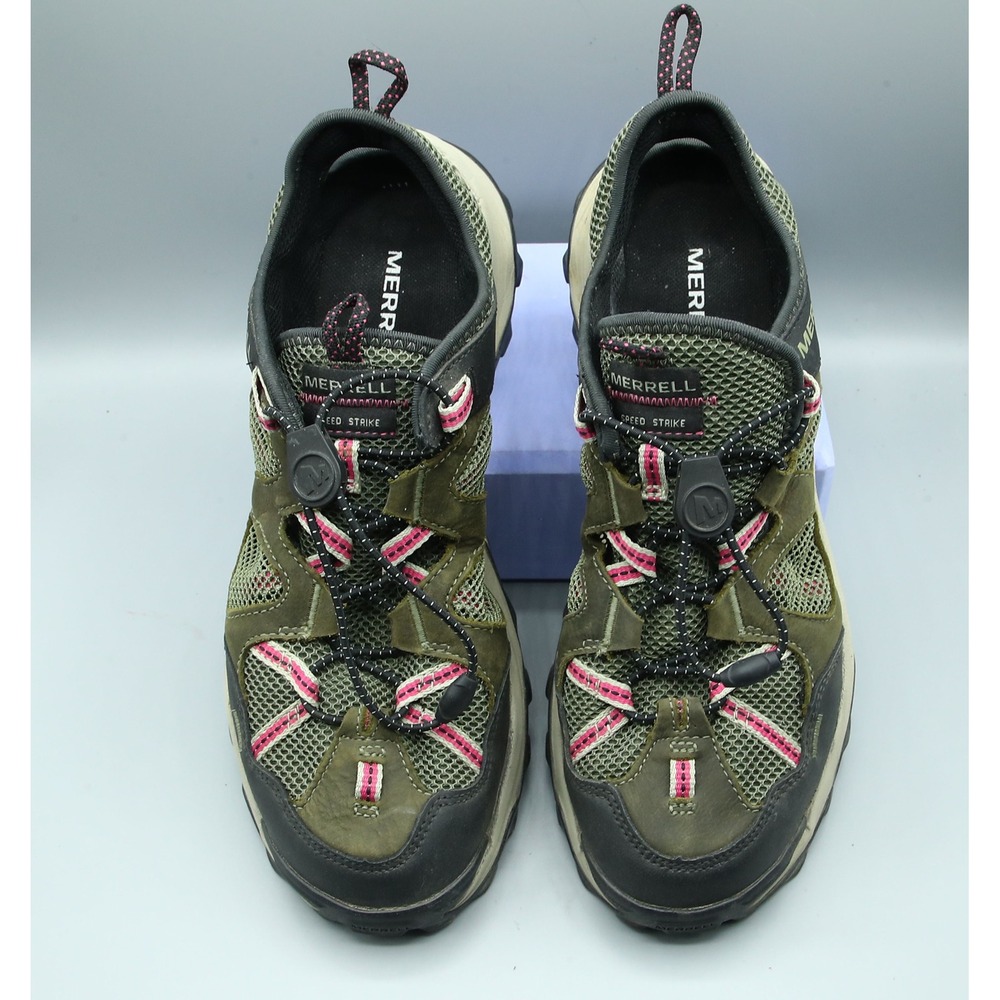 Merrell Speed Strike Womens 11 Hiking Shoes Olive Green Pink J135168 Trail